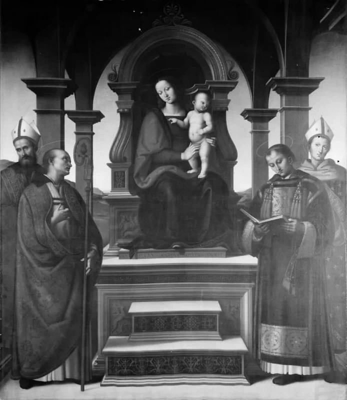 Madonna col Bambino circondata da quattro santi - Statens Museum for Kunst
